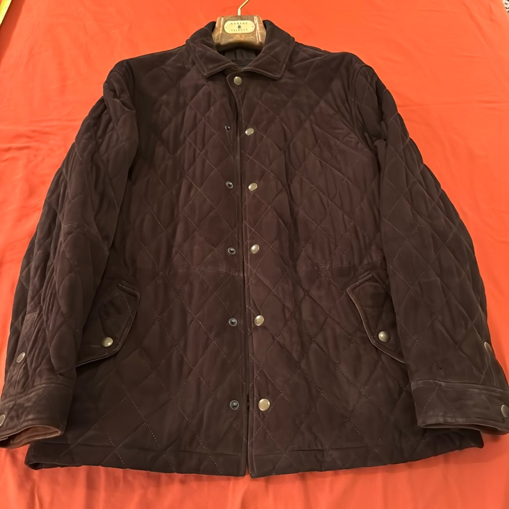 Robert Talbott Quilted Suede Coat